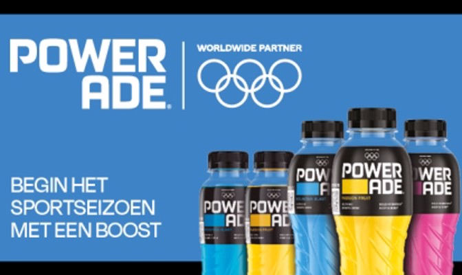 Powerade: Isotone sportdrank, laag in calorieën.