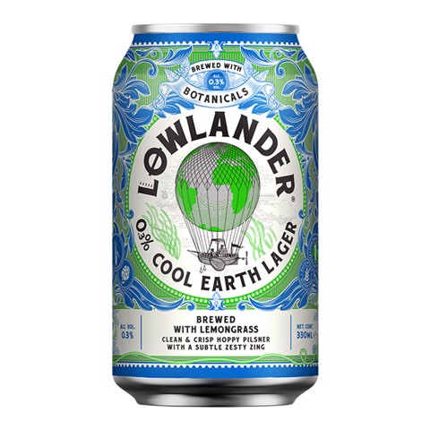 Lowlander Cool Earth Lager 0,3% blik doos 12x0,33L