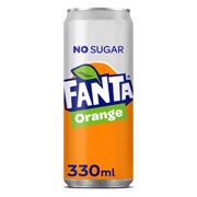 Fanta Orange No Sugar blik     tray 24x0,33L