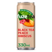 Fuze Tea Black Peach Hibiscus blik tray 24x0,33L