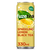 Fuze Tea Black Sparkling blik tray 24x0,33L