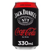 Jack Daniel's S & Coca-Cola Zero Sugar blik tray 12x0,33L