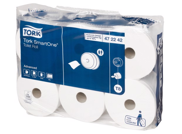 Tork T8 SmartOne Toiletpapier 2-laags Wit pak 6st